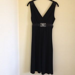 Black Dress with crystal belt ribbon
